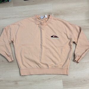 Quiksilver Peach Boxy fit Crewneck women size medium surf beach